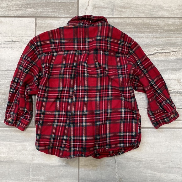 The Children’s Place Infant Size 18mos Red Plaid Long Sleeve Button Up Flannel - Picture 2 of 4